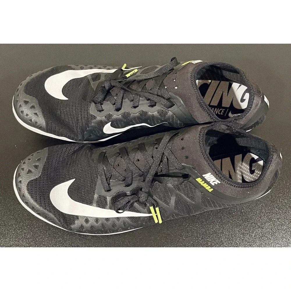 Nike Zoom Mamba 3 Track Spikes Mens Size 13 Shoes Black Volt 706617-017 w/ Bag‎